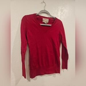 Banana Republic 100% Extra Fine Merino Wool Sweater V Neck In Size Medium Maroon